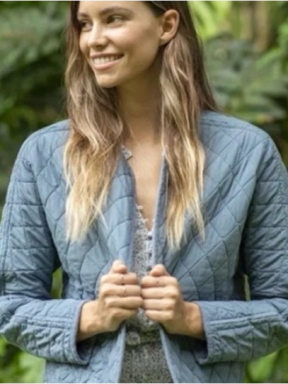 Outerknown Quilted Jacket in Cornflower Blue XS